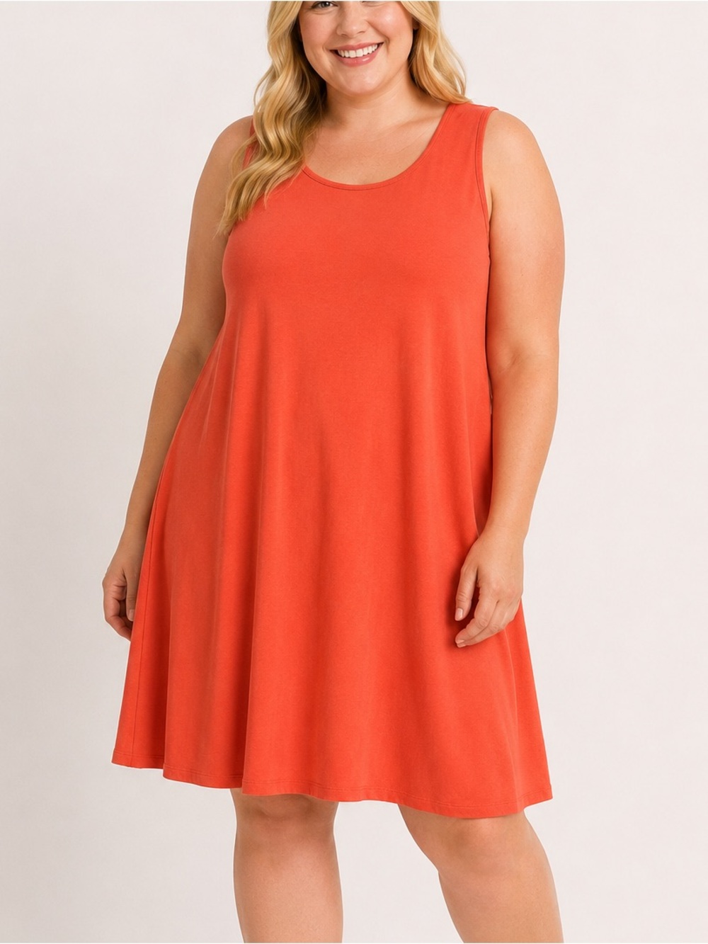 NWT Croft & Barrow Orange Swing Dress Women's XXL Sleeveless A-Line Tank Dress